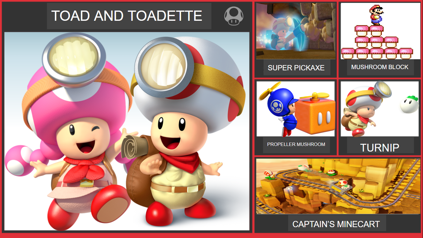 Smash Toad Toad and Toadette Smash Bros Moveset (Remastered) by ...