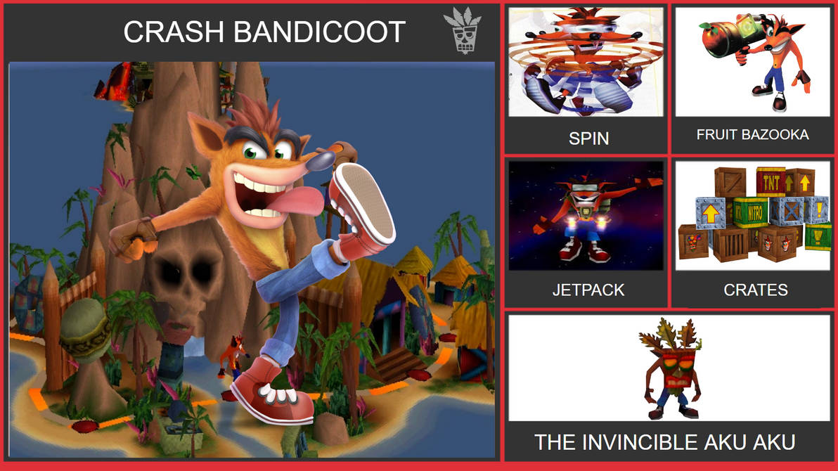 Smash Ultimate: How I'd Handle Crash Bandicoot by AdamTheFifth on DeviantArt