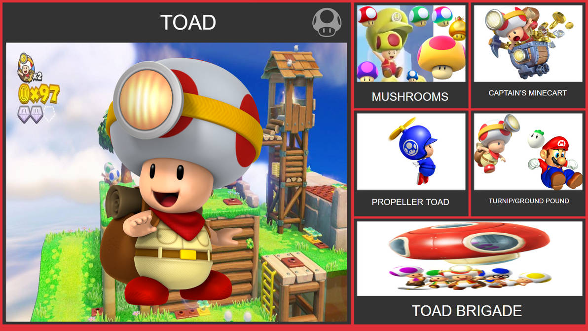 Smash Toad Toad (Edited) Smash Bros Moveset by WilliamHeroofHyrule on DeviantArt