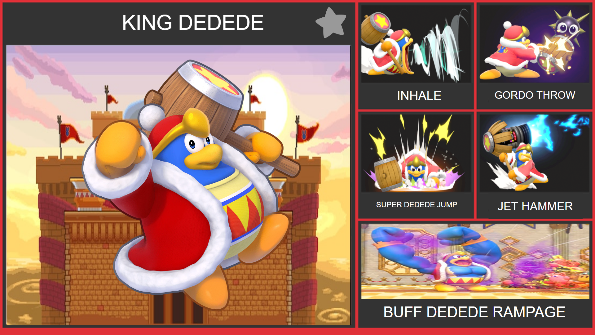 Dedede Turn King Dedede SSB6 Moveset by WilliamHeroofHyrule on DeviantArt