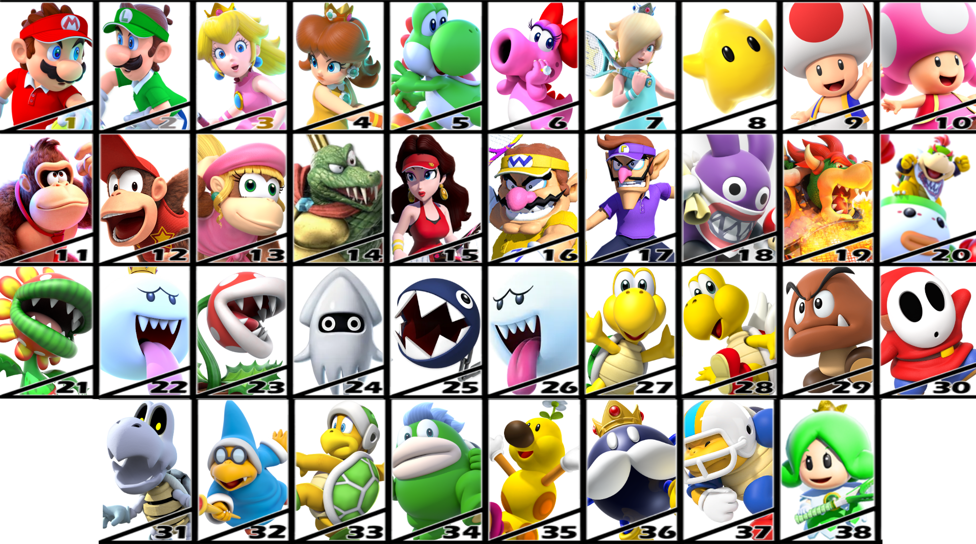 Mario Run Roster Mario Tennis Fever Roster Hopes by WilliamHeroofHyrule on DeviantArt