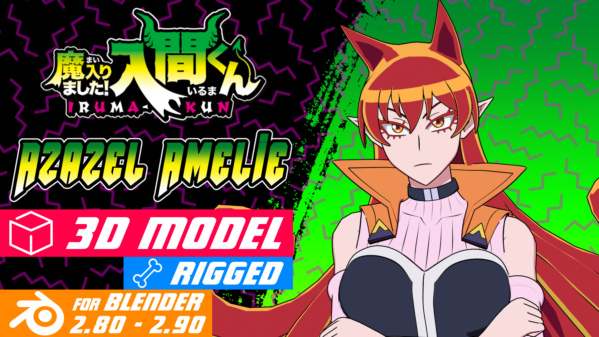 Azazel Amelie - Model 3D Blender by GilsonAnimes on DeviantArt