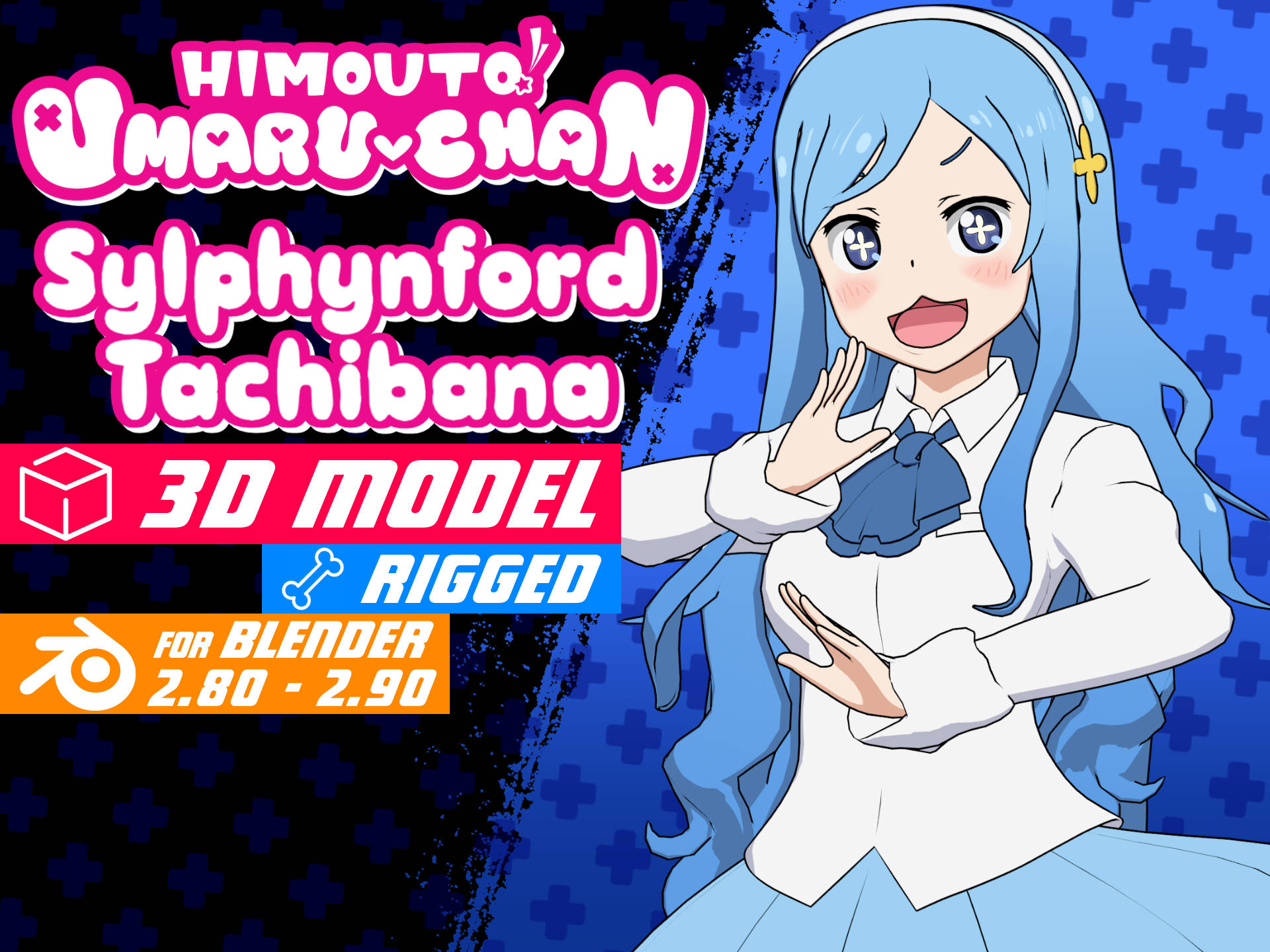 Rem by Re zero anime Model 3D for blender by GilsonAnimes on