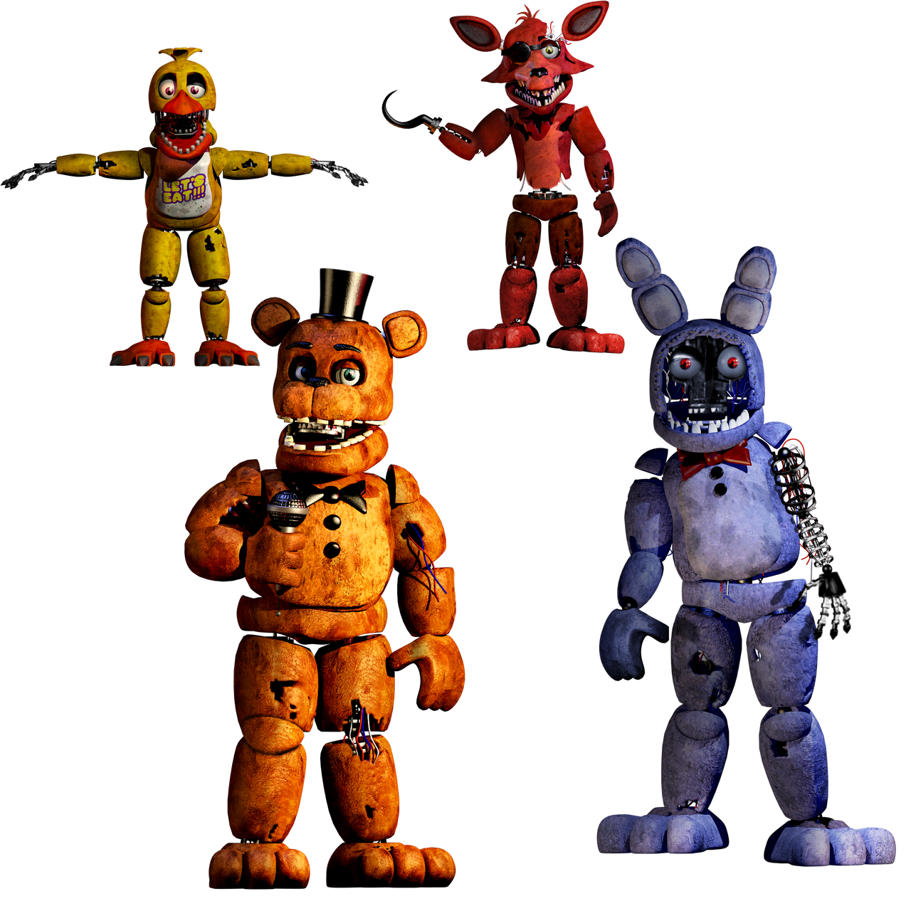 Pre Rotten Animatronics Pre Withered Animatronics by whfww on DeviantArt