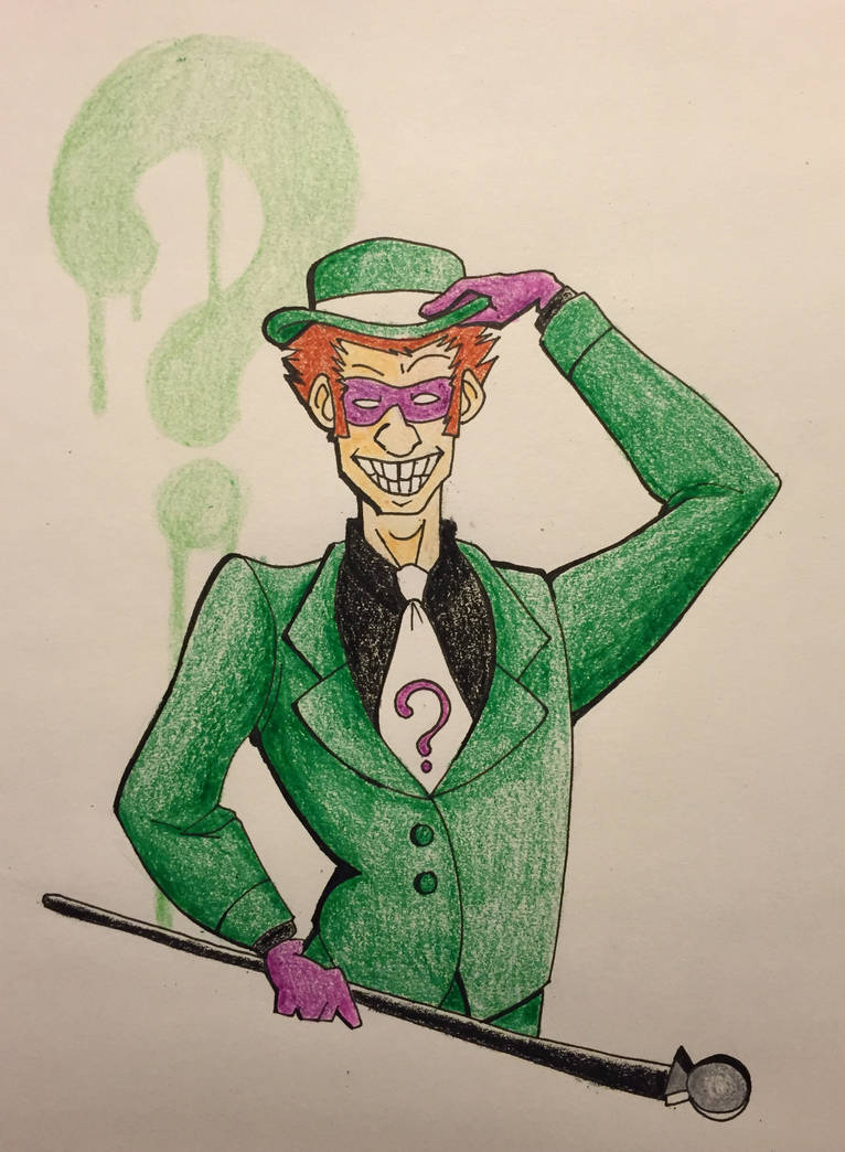 How To Draw Riddler Head Riddler (crayon practice) by TeeniestPenguin on DeviantArt