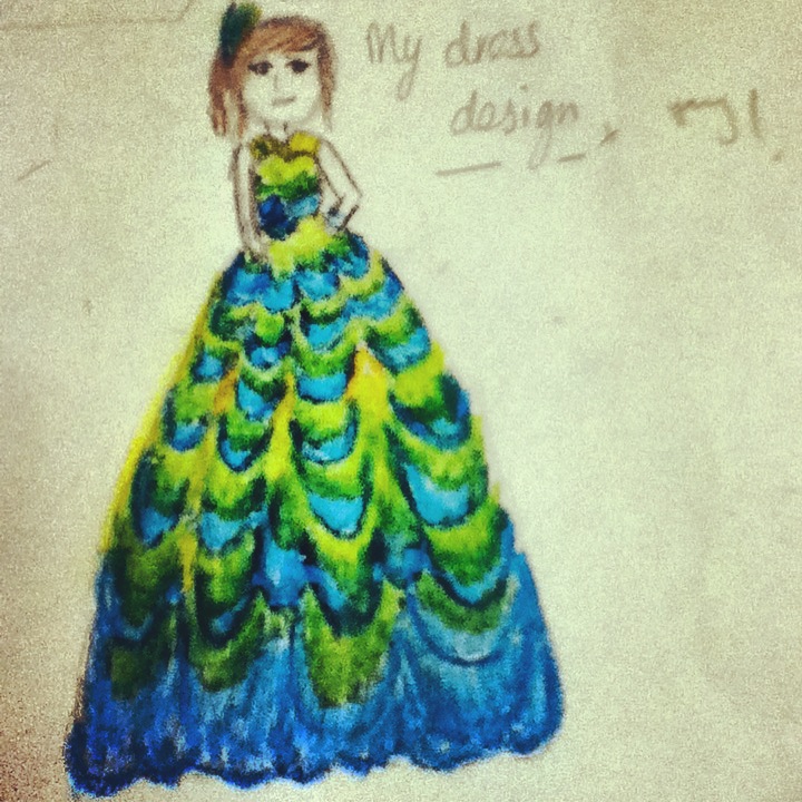 Peacock feather dress design by Lbubbly12 on DeviantArt