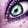 purple eye oil painting