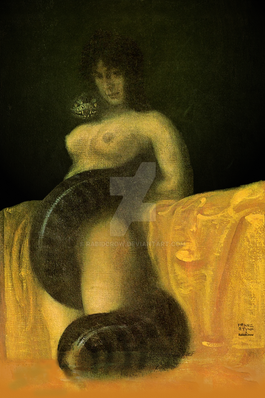 Sensuality by Franz Stuck recreated by Rabid Crow