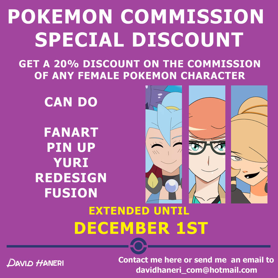 Pokemon Commission Discount Extended By David Haneri On DeviantArt Pokemon Commission Discount Extended By David Haneri On DeviantArt
