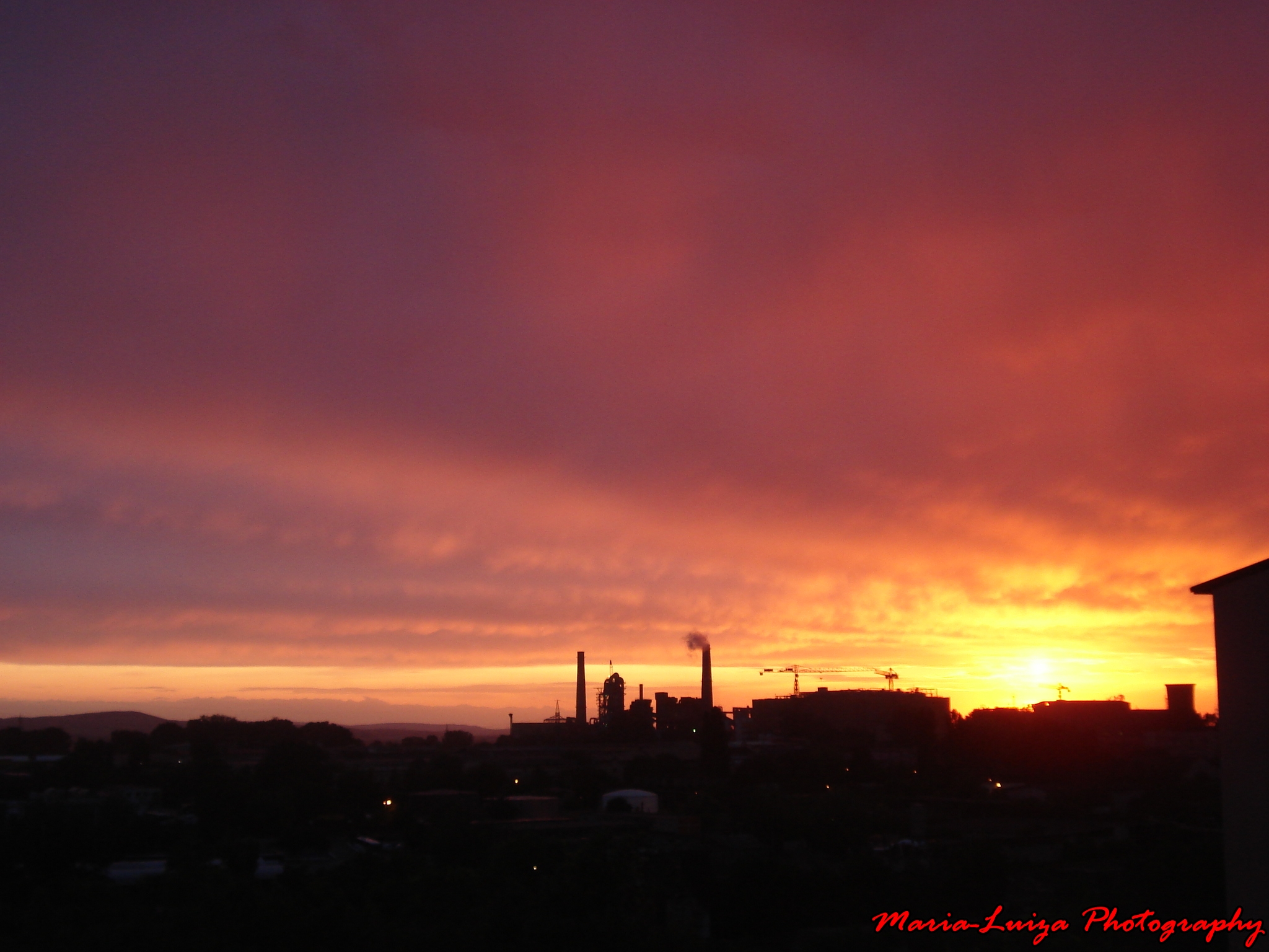 Sunset over the city