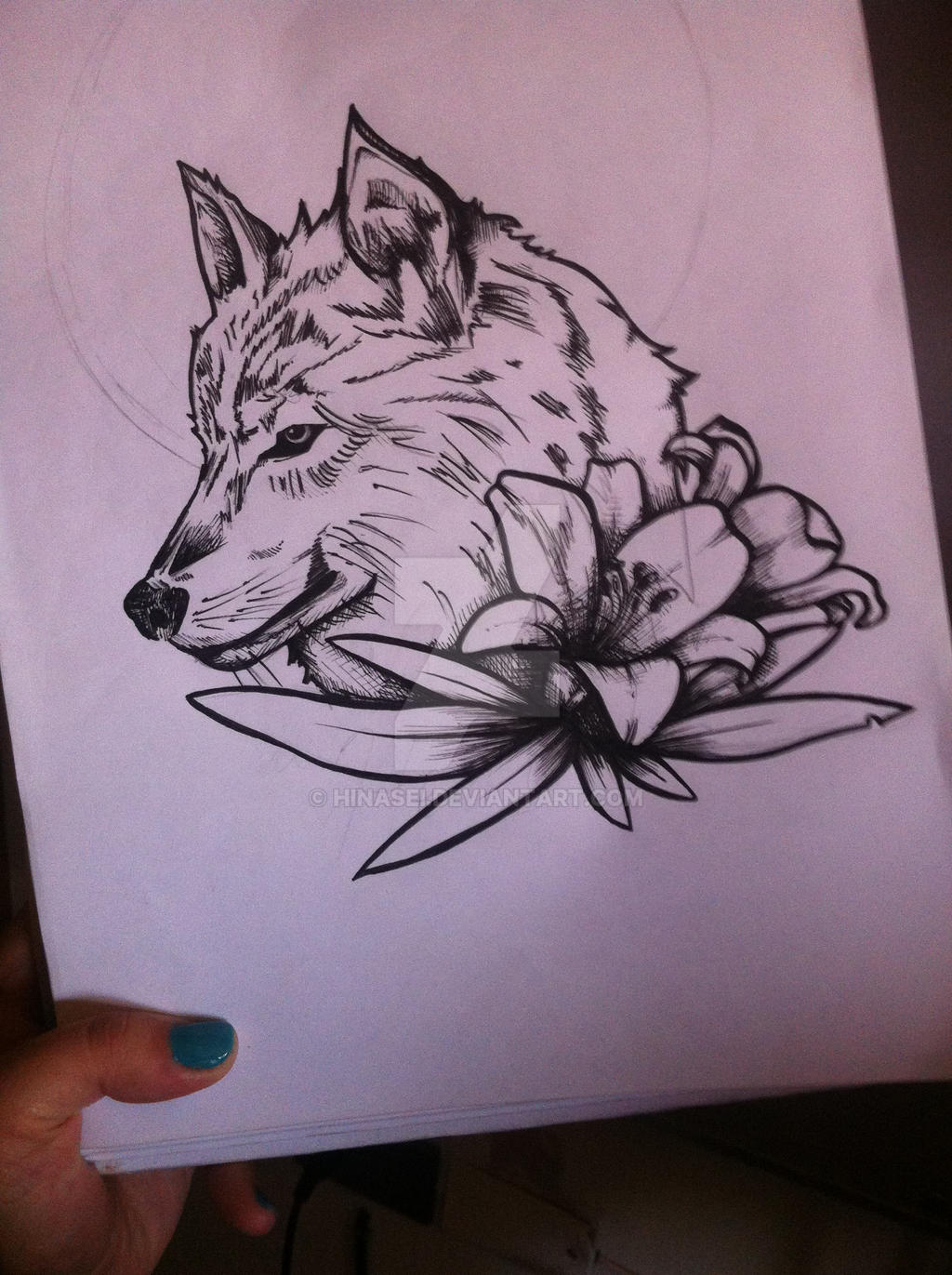 Wolf + Flowers Tattoo Idea by hinasei on DeviantArt