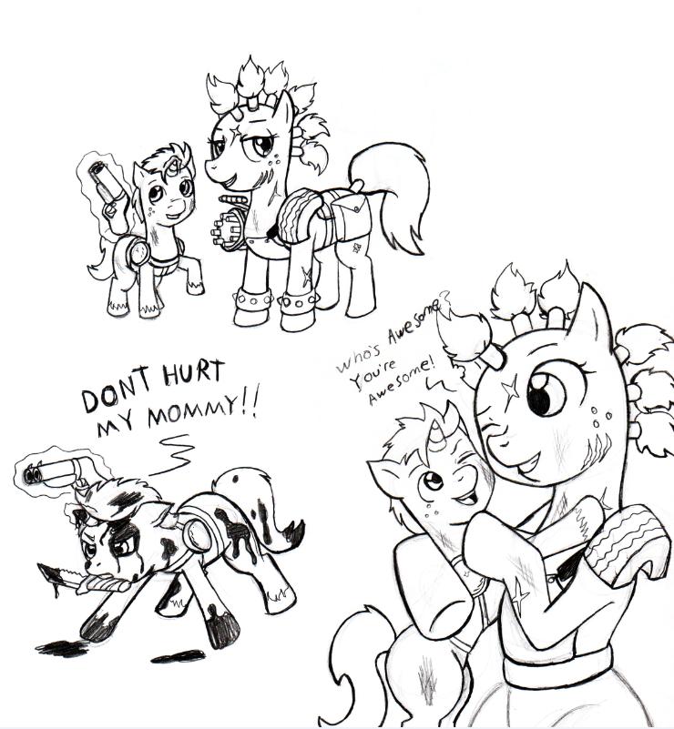 Fallout ponies- Raider and kid
