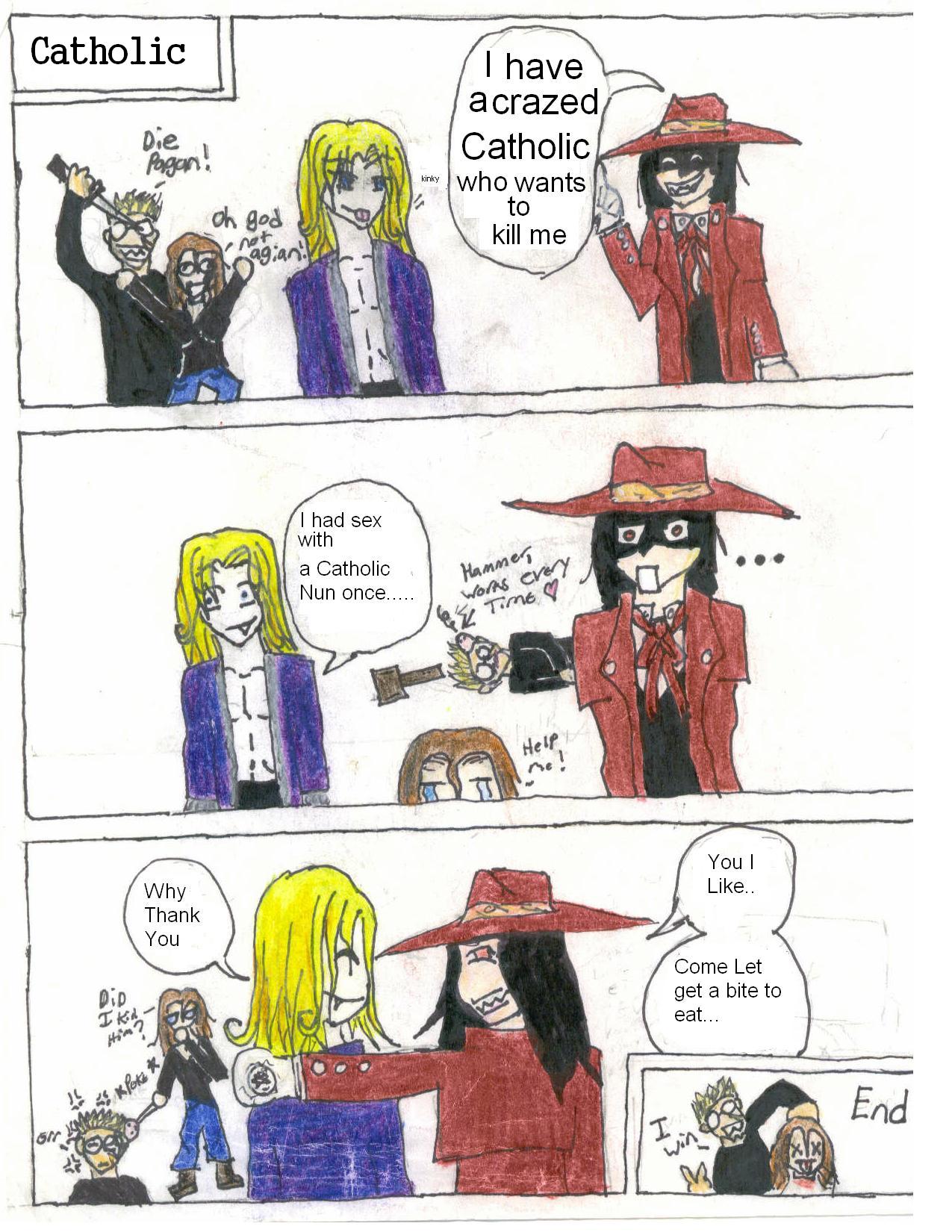 illustration, anime, Hellsing, Alucard, comics, comic book