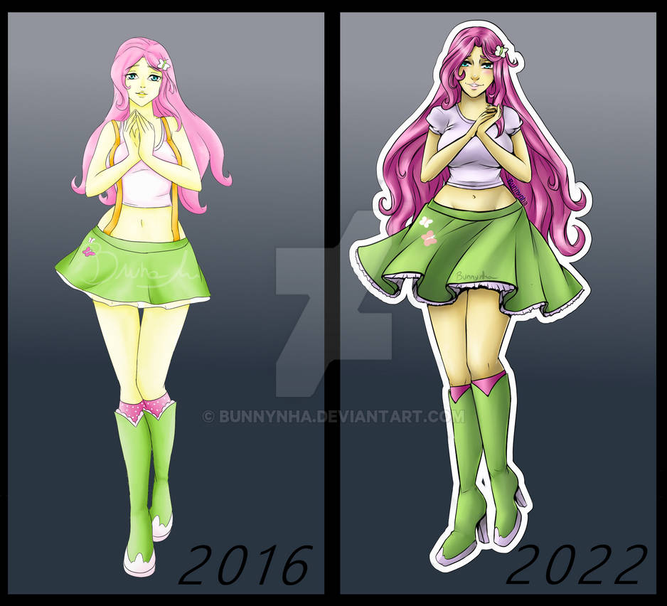 Redrawing my Old Art - Fluttershy by Bunnynha on DeviantArt