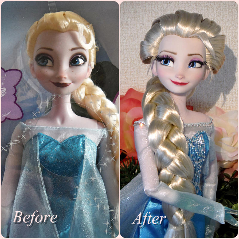 Singing doll Elsa repaint before and after by MINAcoco on DeviantArt