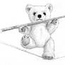 Tightrope walking teddy-bear