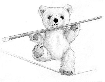 Tightrope walking teddy-bear