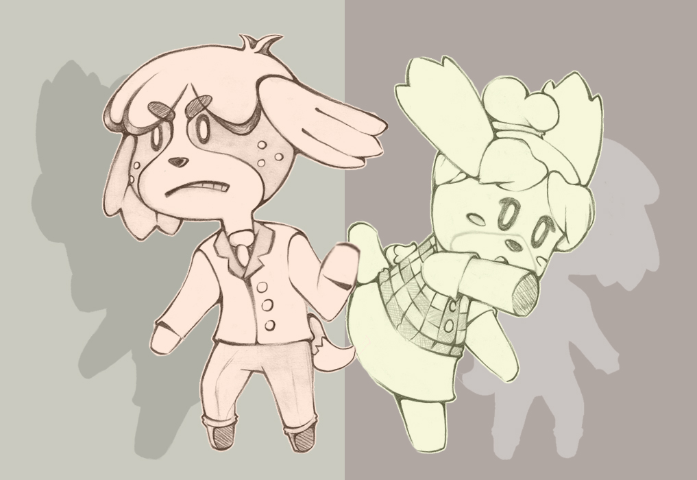 Animal Crossing - Digby and Isabelle