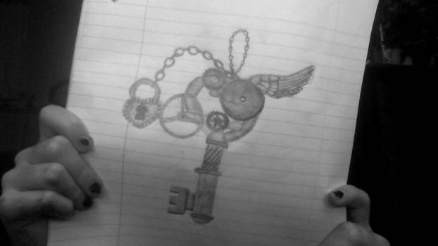 steampunk key tattoo