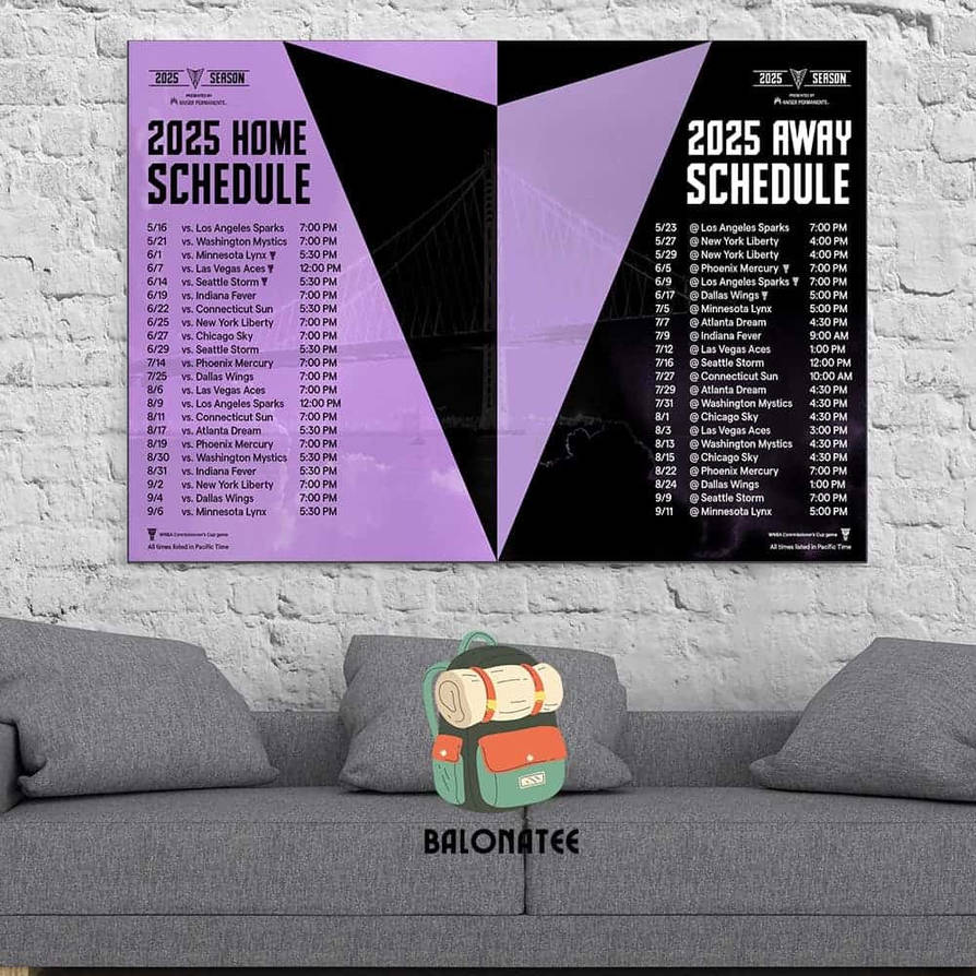 Golden State Valkyries WNBA 2025 Official Schedule by bolenatee4 on
