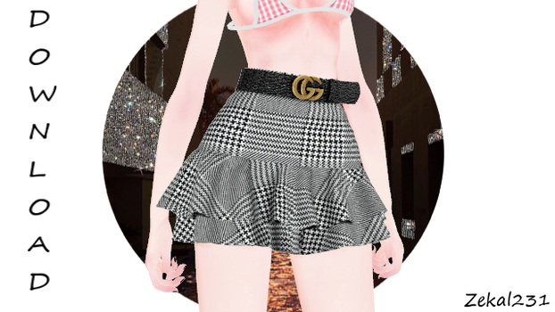 [MMDXSims4] GUCCI Belt Frill Skirt +DL Down