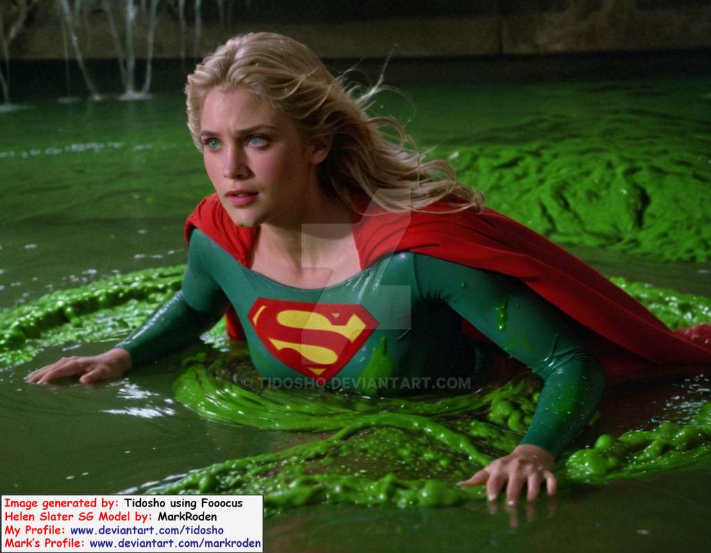 Supergirl in green KryptoGunge