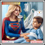 Supergirl visits little boy in hospital!