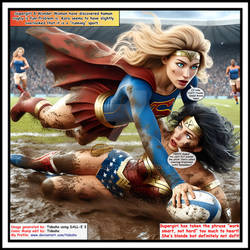 Supergirl cheats while playing rugby with Diana 1