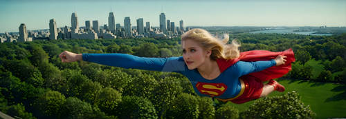 Supergirl flying over Metropolis having fun! 2