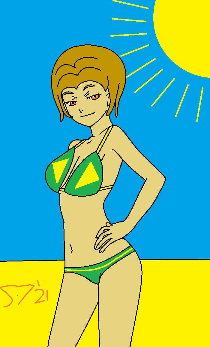 Smug Francisca at the Beach