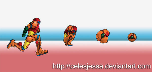 Samus Roll Samus Morph Ball - Colored by CelesJessa on DeviantArt