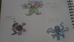 My OC Pokemon starters of the Heiwa Region
