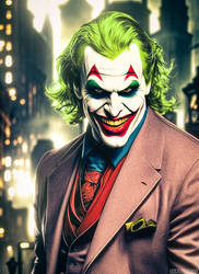 Joker with a evil laugh.