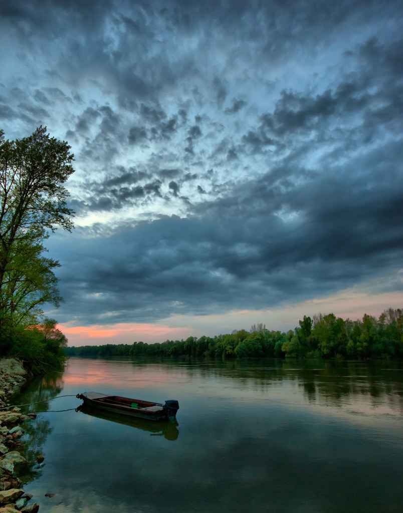 Boat on river Drava