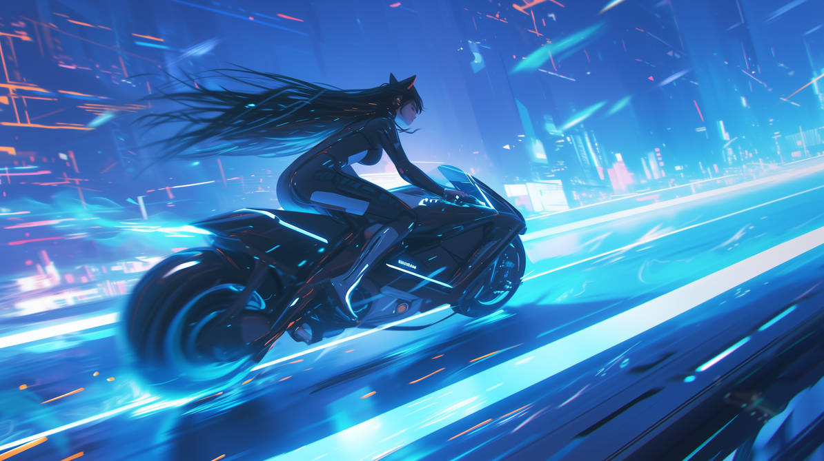 Catgirl Lightcycle On The Game Grid by level7goperator on DeviantArt