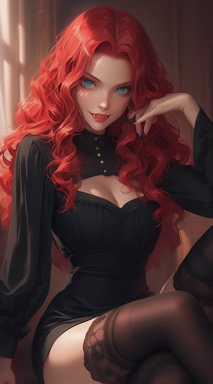 Redhead Vampire Goth Seductive