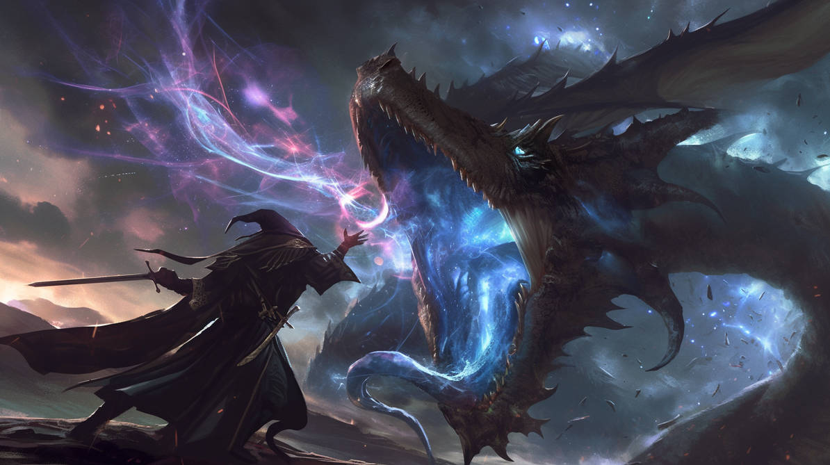 Epic Wizard Vs Dragon by level7goperator on DeviantArt