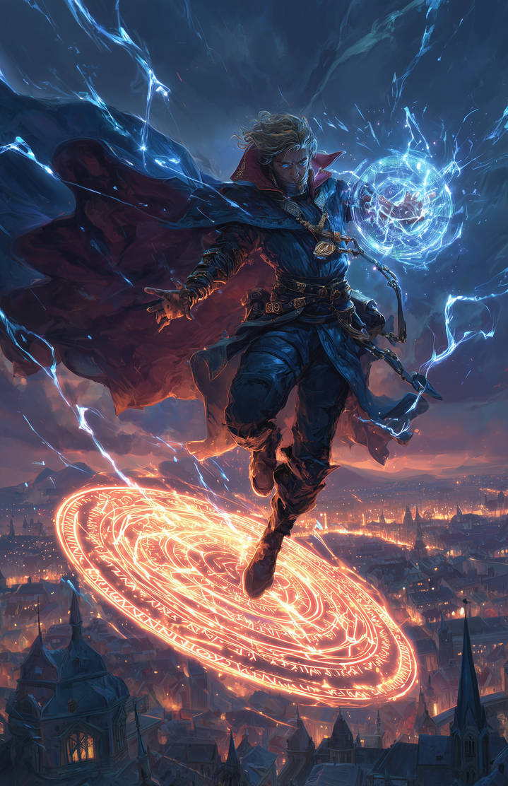 Wizard Superheroic Style Casting Lightning Spells by level7goperator on ...