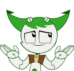 Jenny cosplaying as Shrek