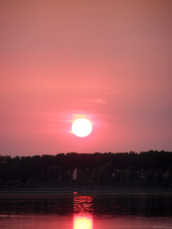 Danube river sunset