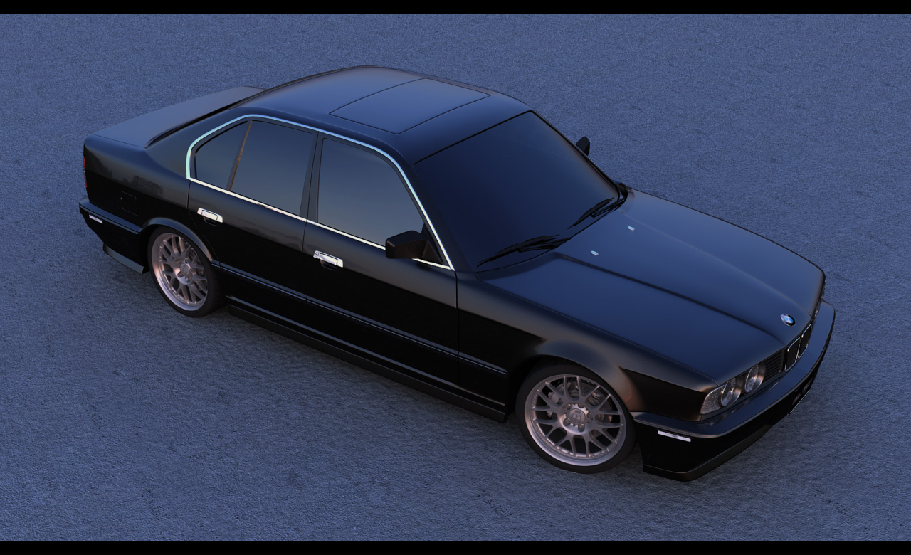 BMW e34 at sunset daytime.