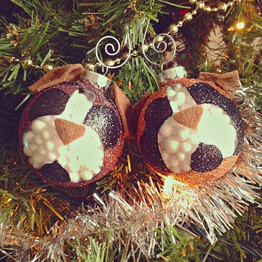 Boxer Dog Glitter Ornaments