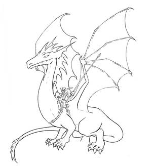 Dragon Rider Lineart