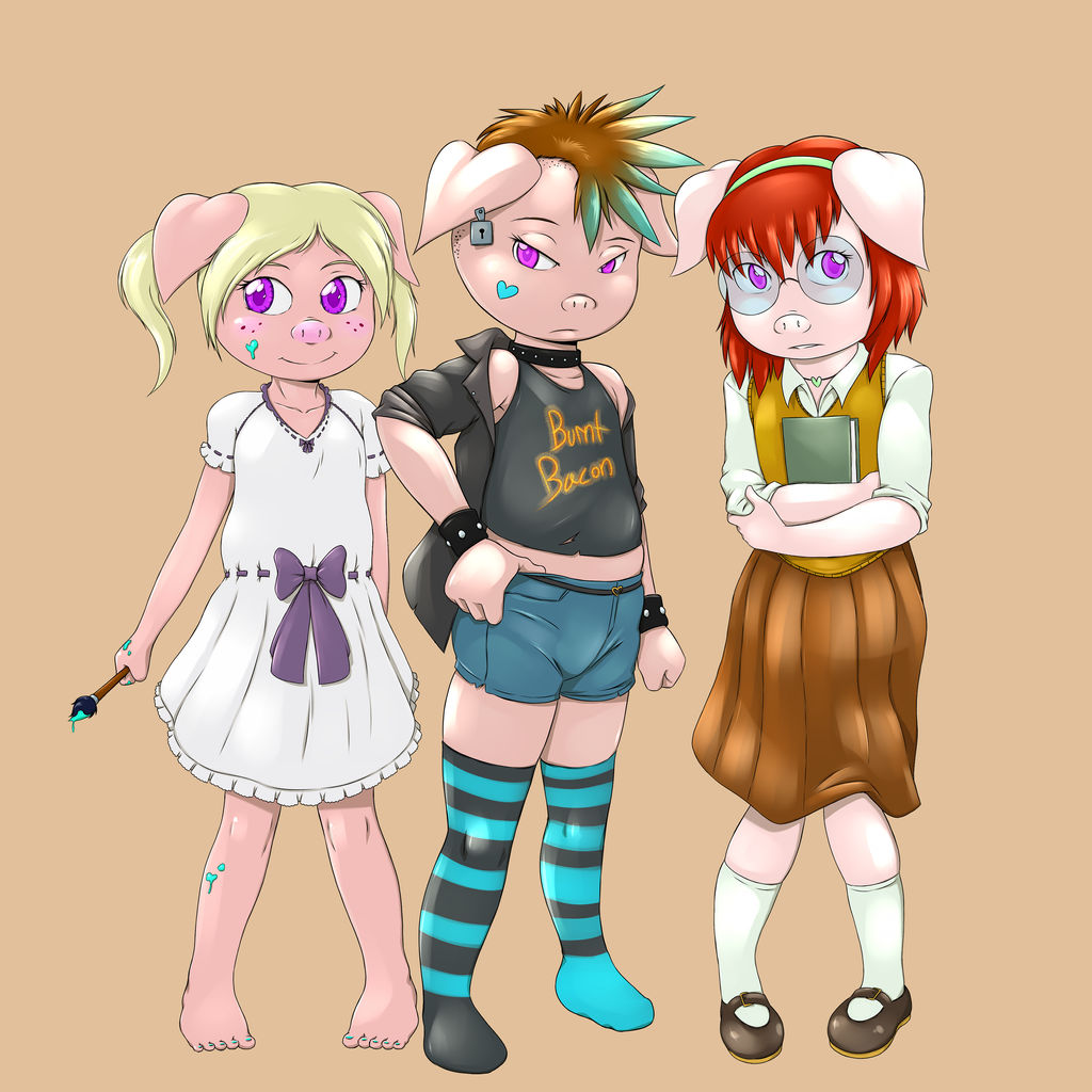 Three little Piglets by RisingDragonArt