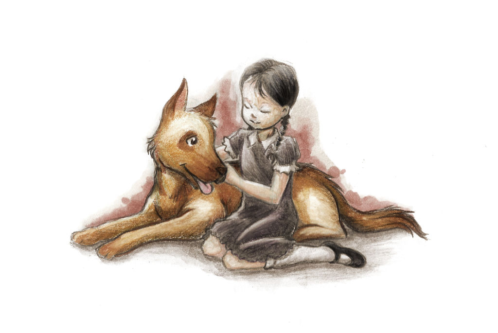 A Girl And Her Dog by RisingDragonArt