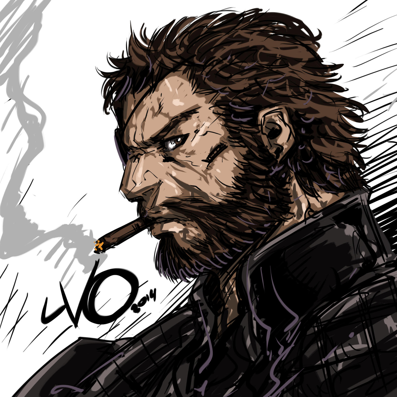 Digital Sketch Warm up 48 - Big Boss MGSV