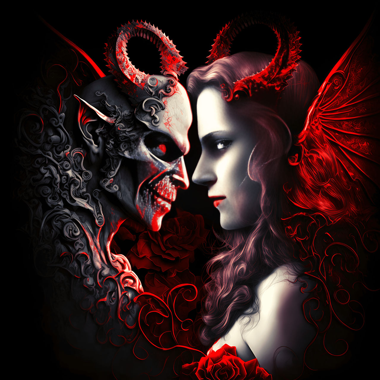 Devil and Angel in love by Monthe7 on DeviantArt