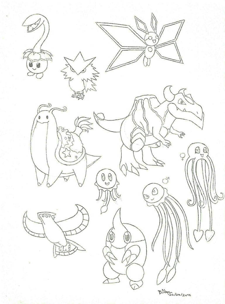 Fakemon Sketch #2 by FalconBaz on DeviantArt