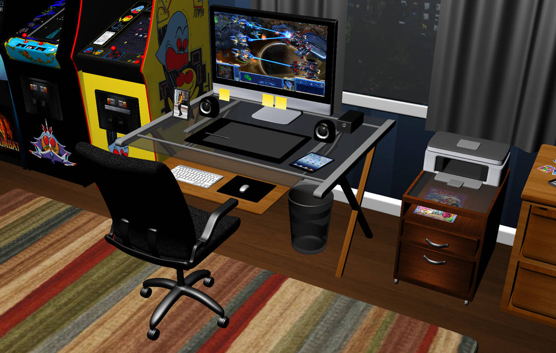 Dorm Room (Computer Desk) by GreenMachine987 on DeviantArt