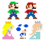 Super Mario 3D World Pixel Characters